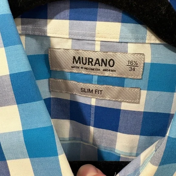 Men's Blue Checkered Shirt - Picture 2 of 3